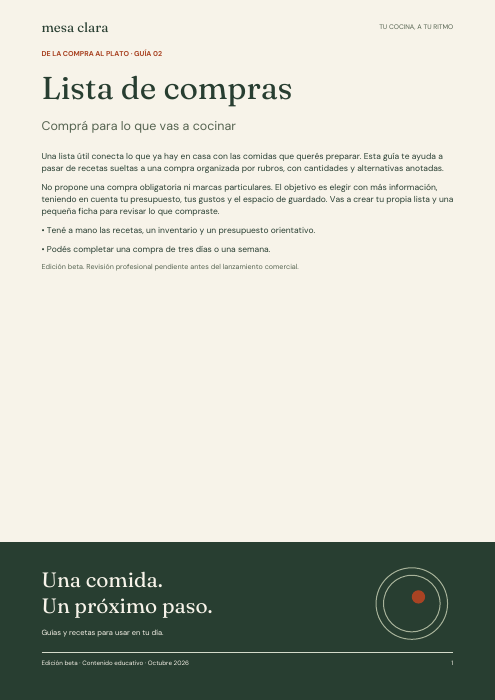 Portada del PDF Lista de compras